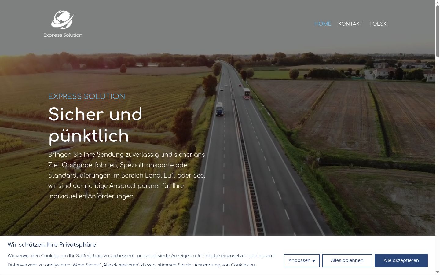 Screenshot des Einwilligungsbanners vor jeglicher Interaktion