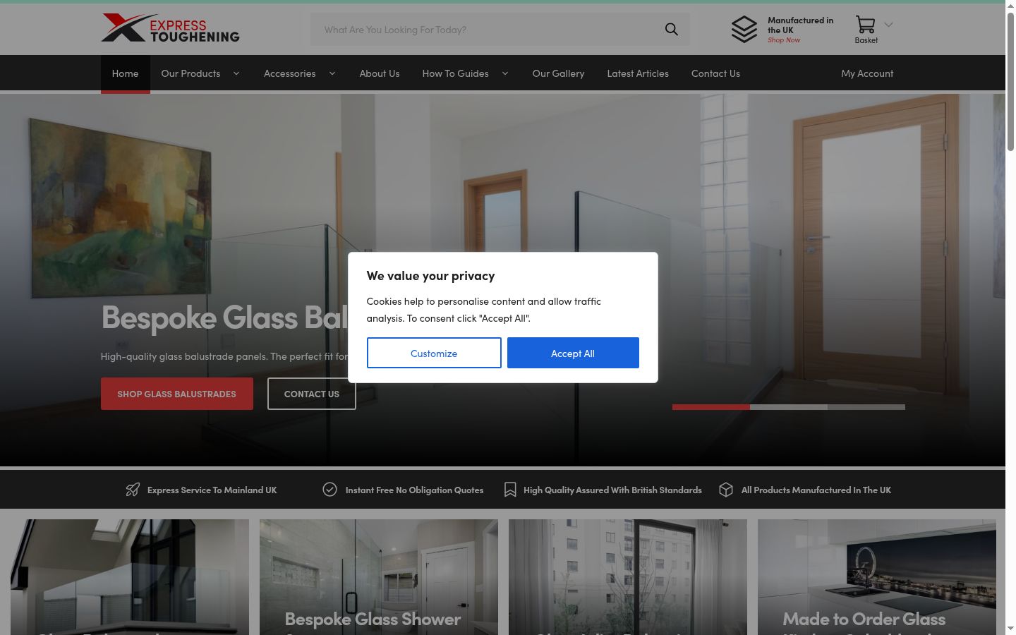 Screenshot del banner di consenso mostrato prima di qualsiasi interazione