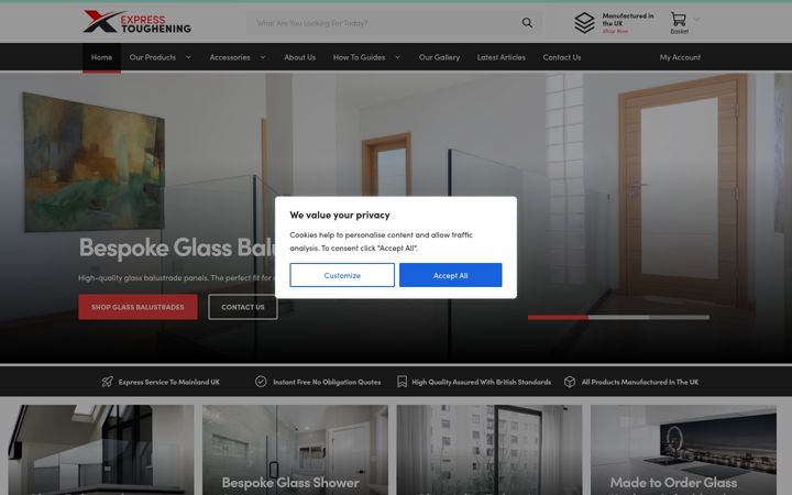 Screenshot of expresstoughening.com