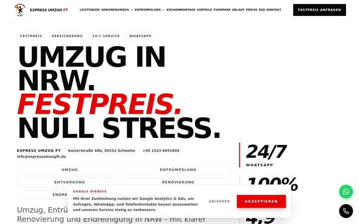 Screenshot of expressumzugft.de