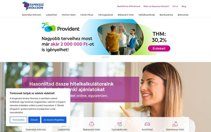 Screenshot of expresszkolcson.hu
