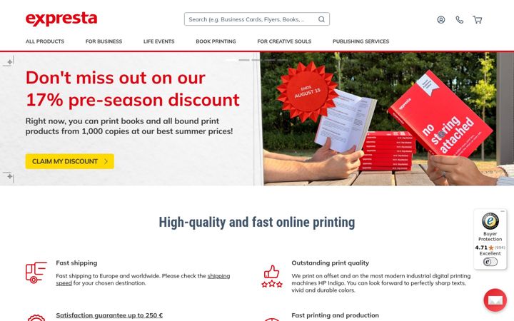 Screenshot of expresta.com