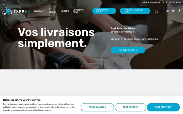 Screenshot of exprex.ca
