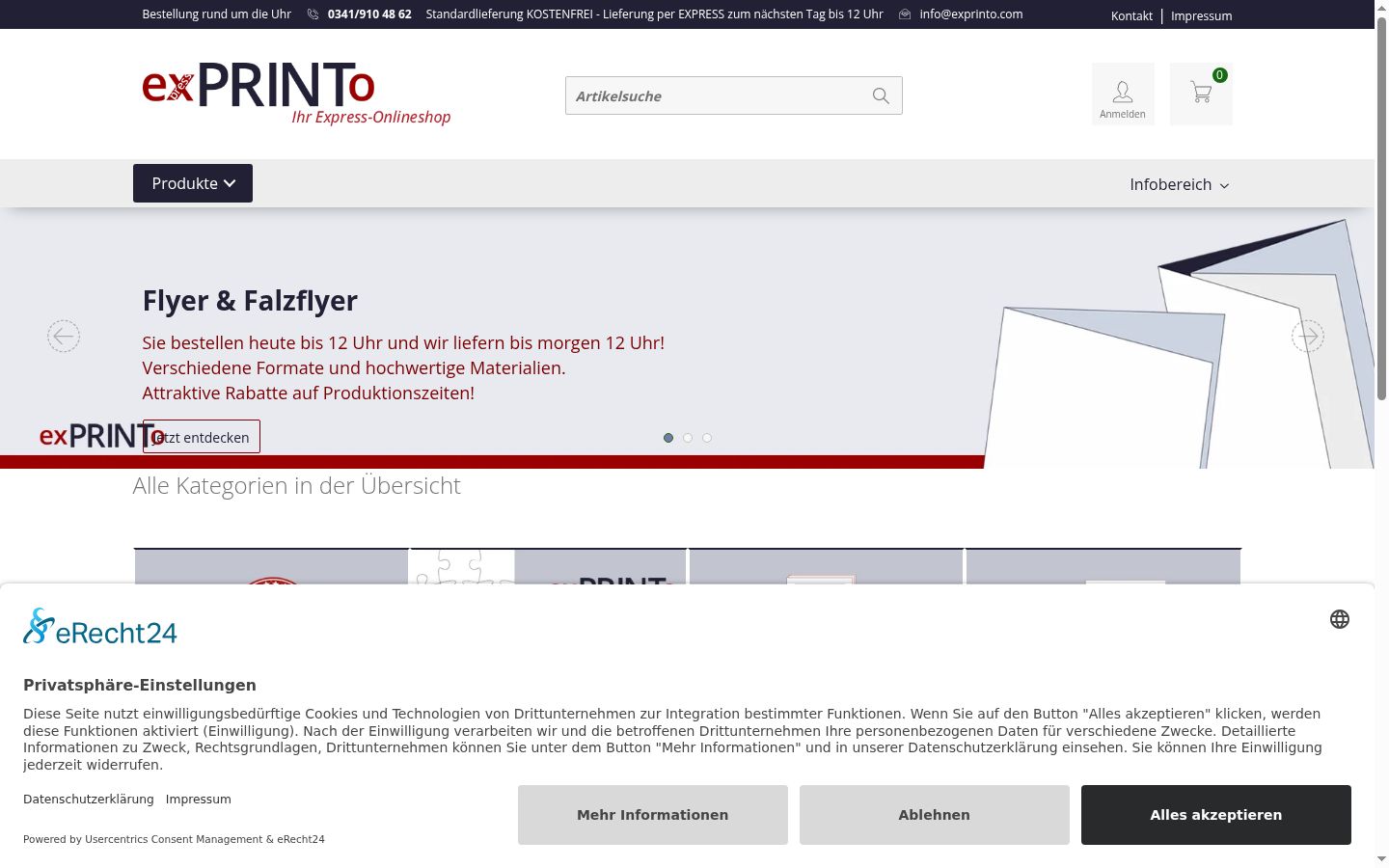 Screenshot of the consent banner shown before any interaction