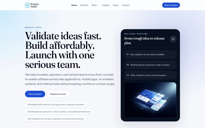 Screenshot of exquisapps.com