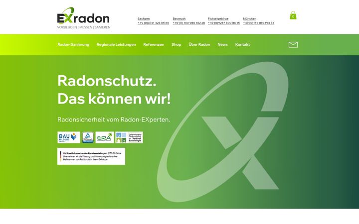Screenshot of exradon.com
