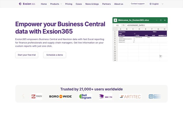 Screenshot of exsion365.com