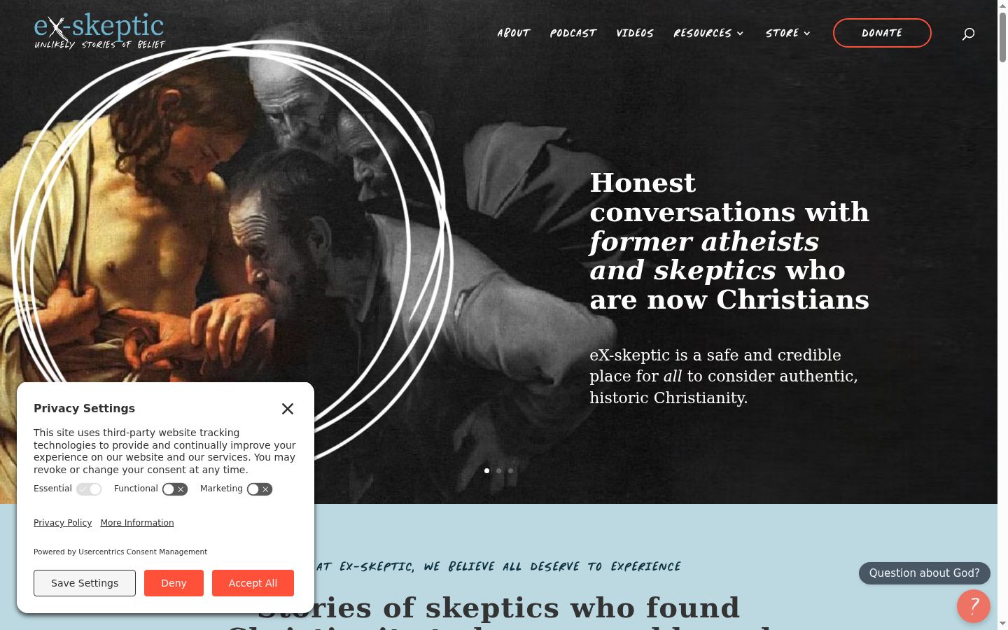 Screenshot of the consent banner shown before any interaction
