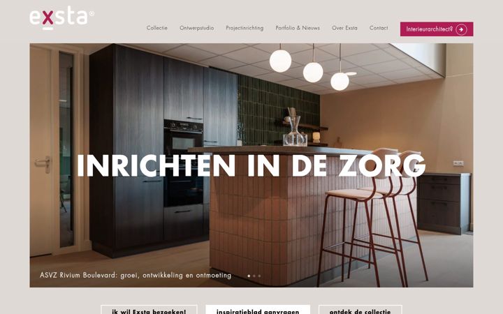 Screenshot of exsta.nl