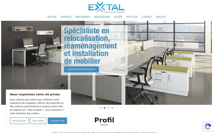 Screenshot of extal.ca