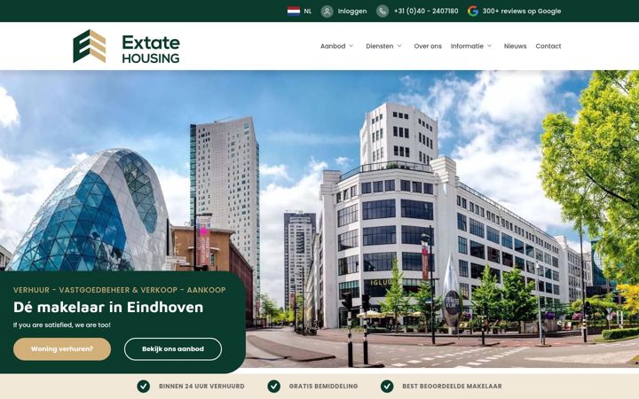 Screenshot of extatehousing.nl