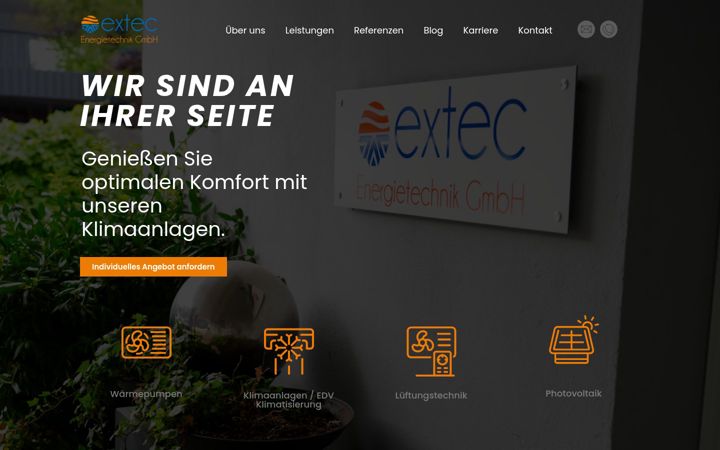 Screenshot of extec-energie.de