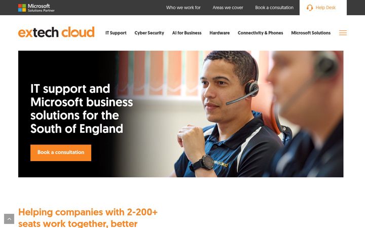 Screenshot van extechcloud.com