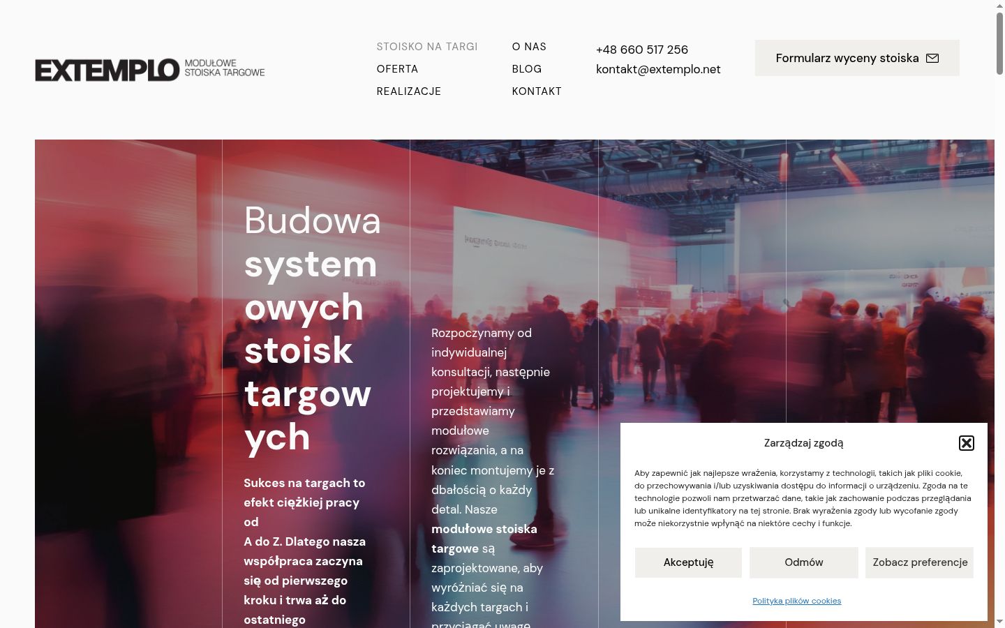 Zrzut ekranu banera zgody wyświetlanego przed jakąkolwiek interakcją