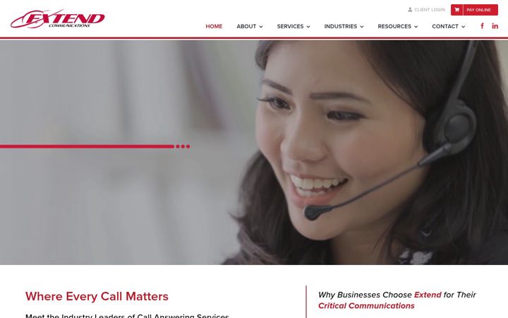 Screenshot of extendcomm.com