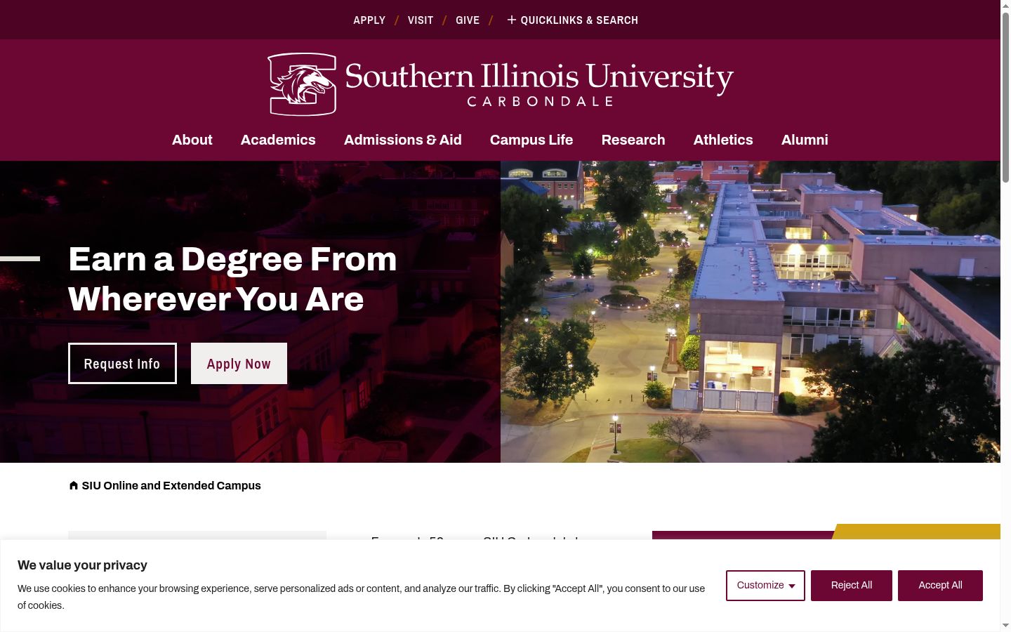 Screenshot of the consent banner shown before any interaction