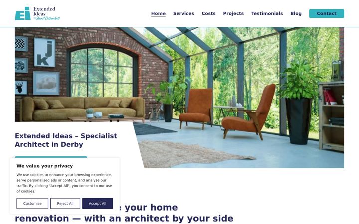 Screenshot of extendedideas.co.uk