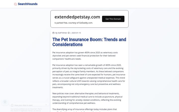 Screenshot of extendedpetstay.com