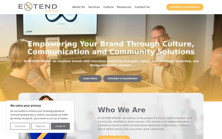 Screenshot of extendgroup.com