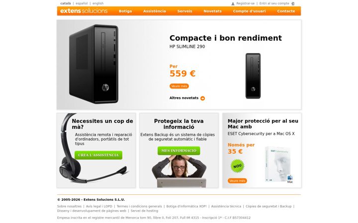 Captură de ecran a extens.info