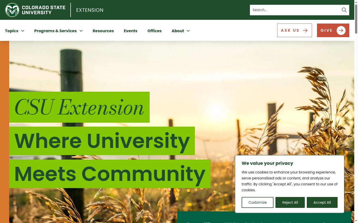 Screenshot of the consent banner shown before any interaction