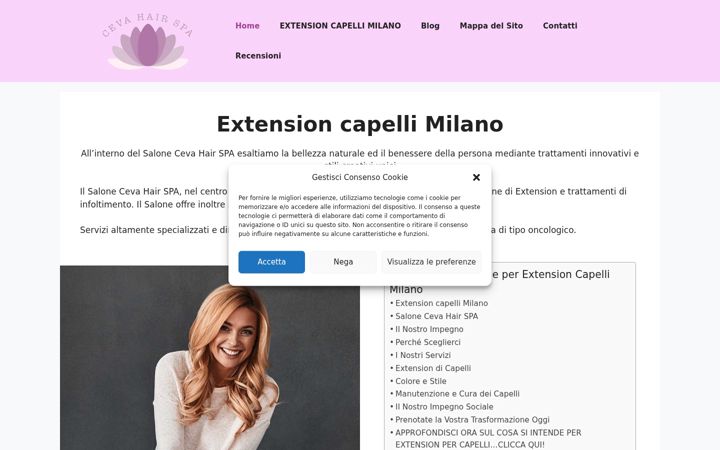 Screenshot of extensioncapelli-milano.it