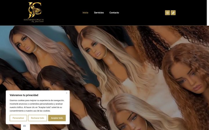 Screenshot of extensionesypelucasbyjohanacarabali.com