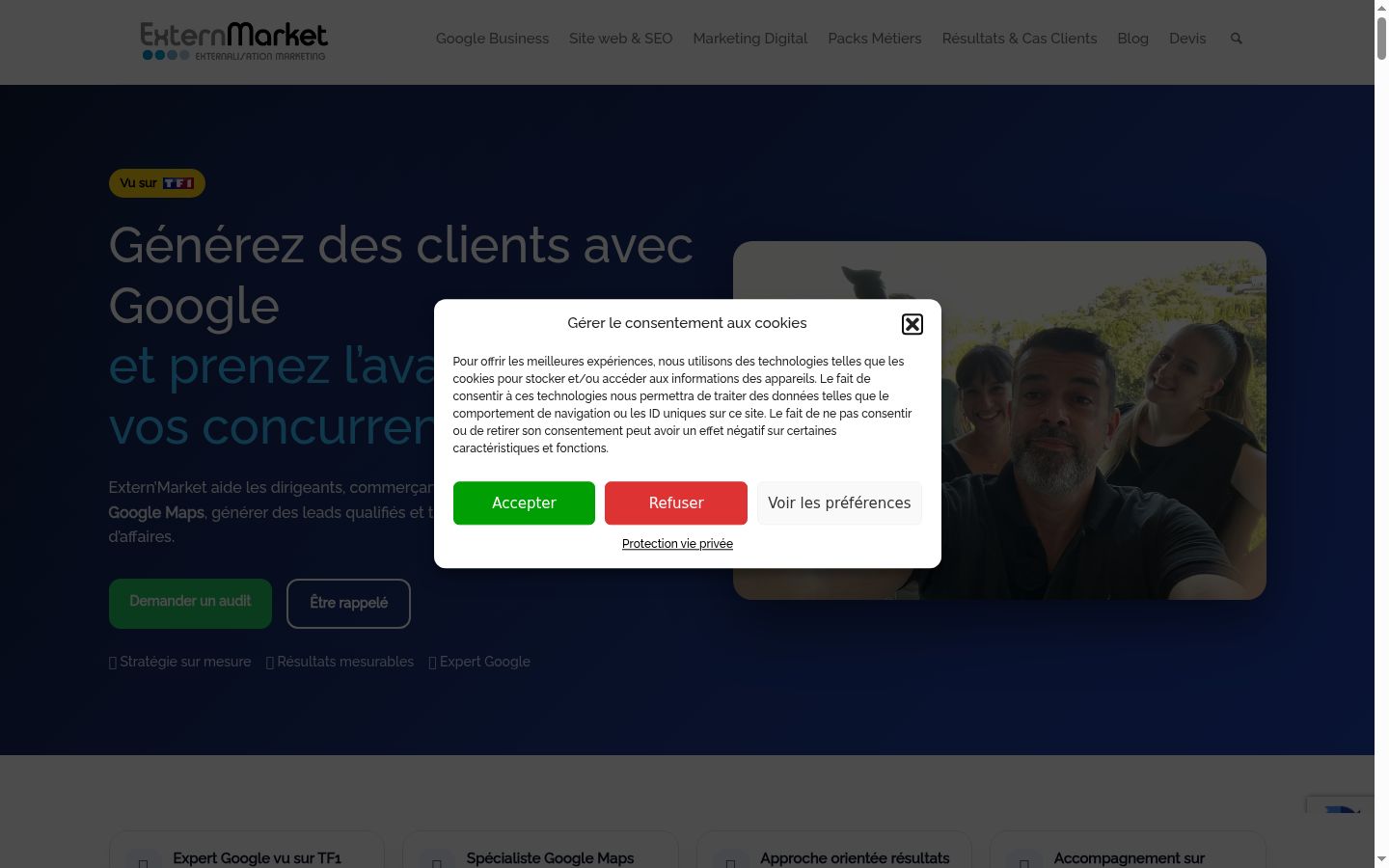 Screenshot tal-banner tal-kunsens muri qabel kwalunkwe interazzjoni