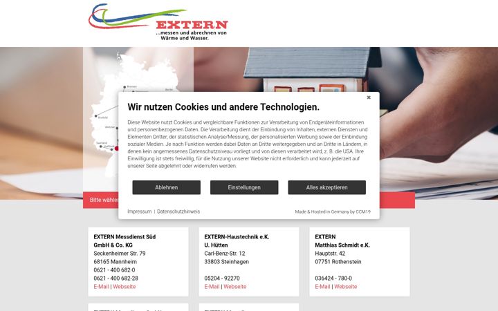 Screenshot of extern.de
