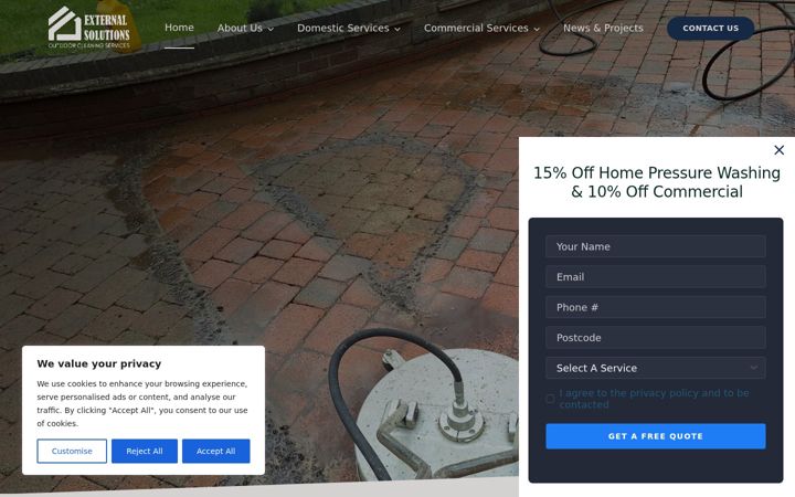 Screenshot of externalsolutionsnorfolk.co.uk