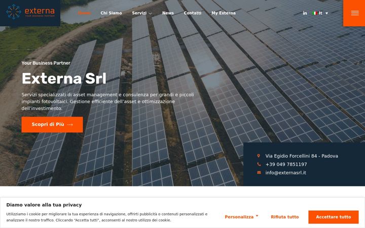Skärmbild av externasrl.it