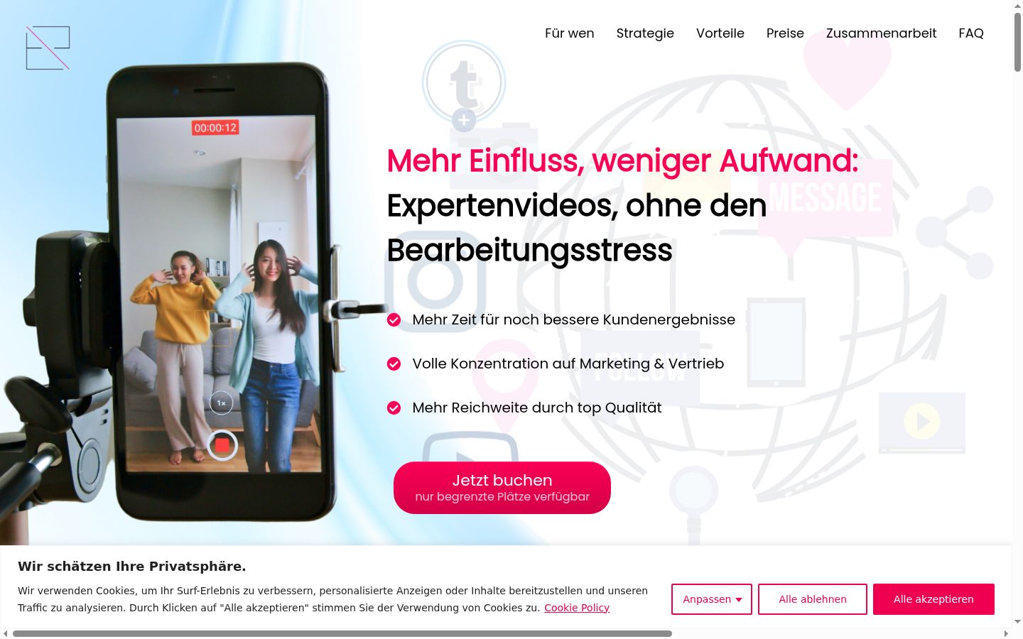 Screenshot tal-banner tal-kunsens muri qabel kwalunkwe interazzjoni