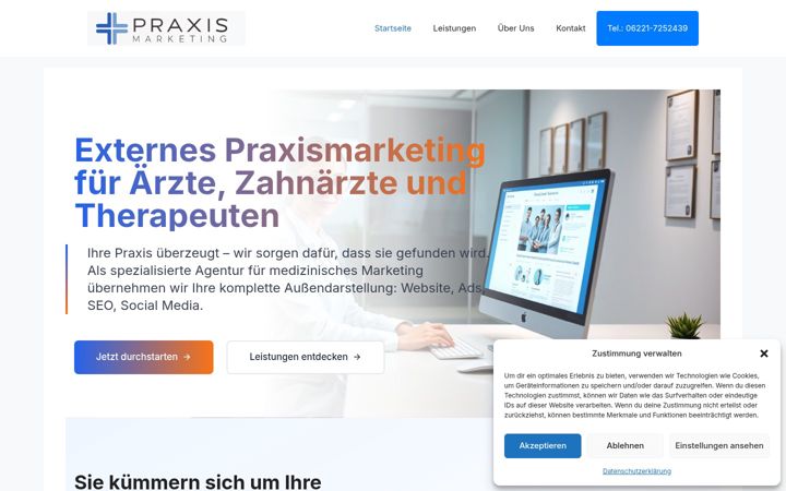 Screenshot of externes-praxismarketing.de