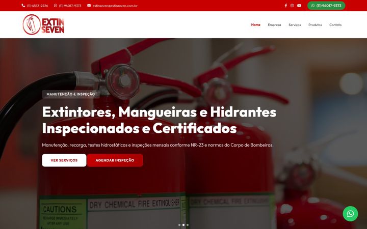 Screenshot of extinseven.com.br