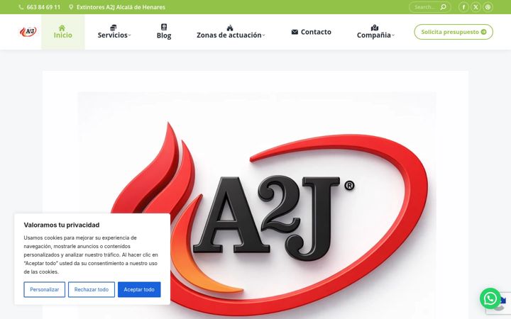 Screenshot of extintoresalcaladehenares.com