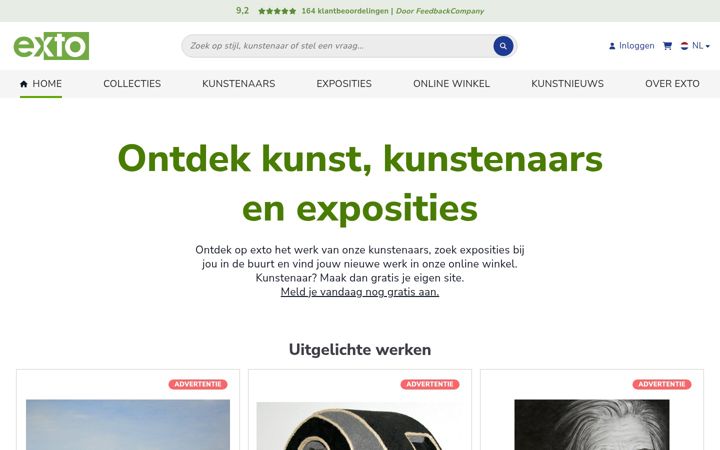 Screenshot of exto.nl