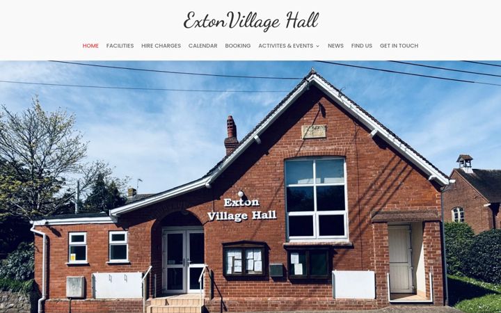 Screenshot ta' extonvillagehall.uk