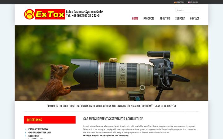 Screenshot of extox.de
