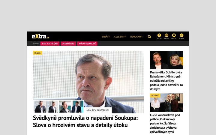 Screenshot of extra.cz
