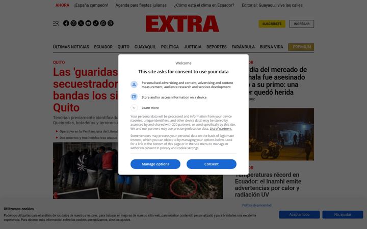 Screenshot of extra.ec
