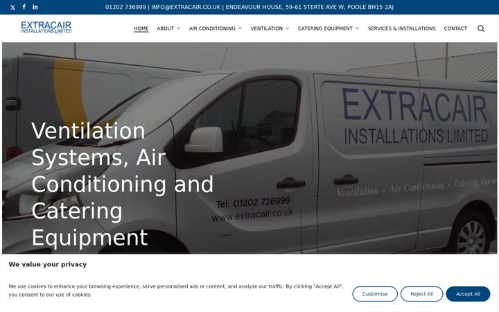 Screenshot ta' extracair.co.uk