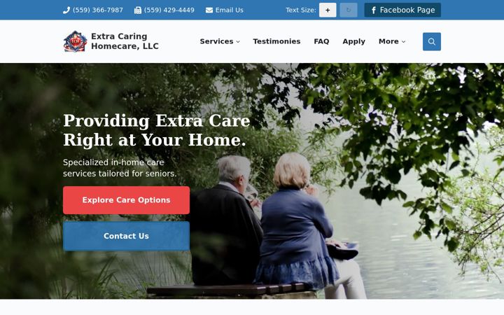 Screenshot of extracaringhc.com