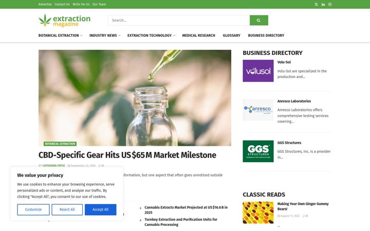 Screenshot of extractionmagazine.com