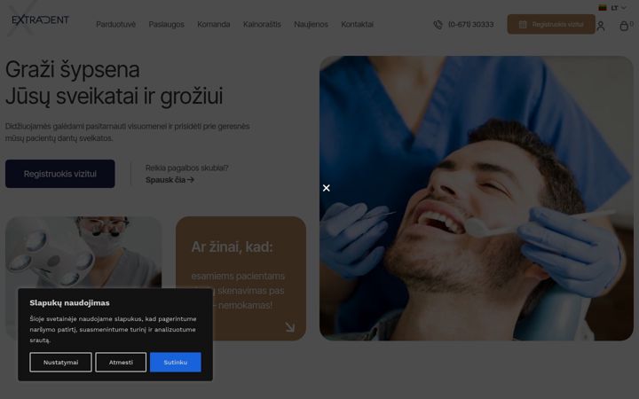Snímek obrazovky extradent.lt