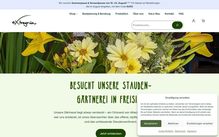 Zrzut ekranu extragruen-freising.de