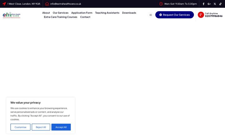 Screenshot di extrahealthcare.co.uk