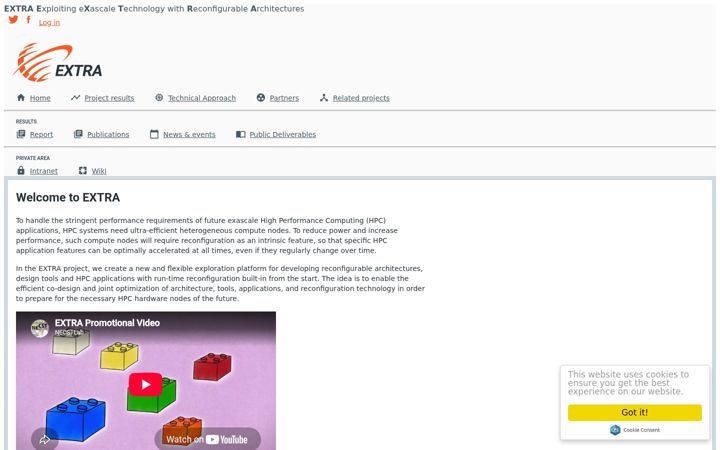 Screenshot di extrahpc.ugent.be