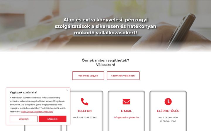 Screenshot of extrakonyveles.hu