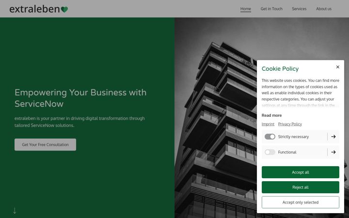 Screenshot of extraleben.website