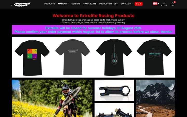 Screenshot of extralite.com